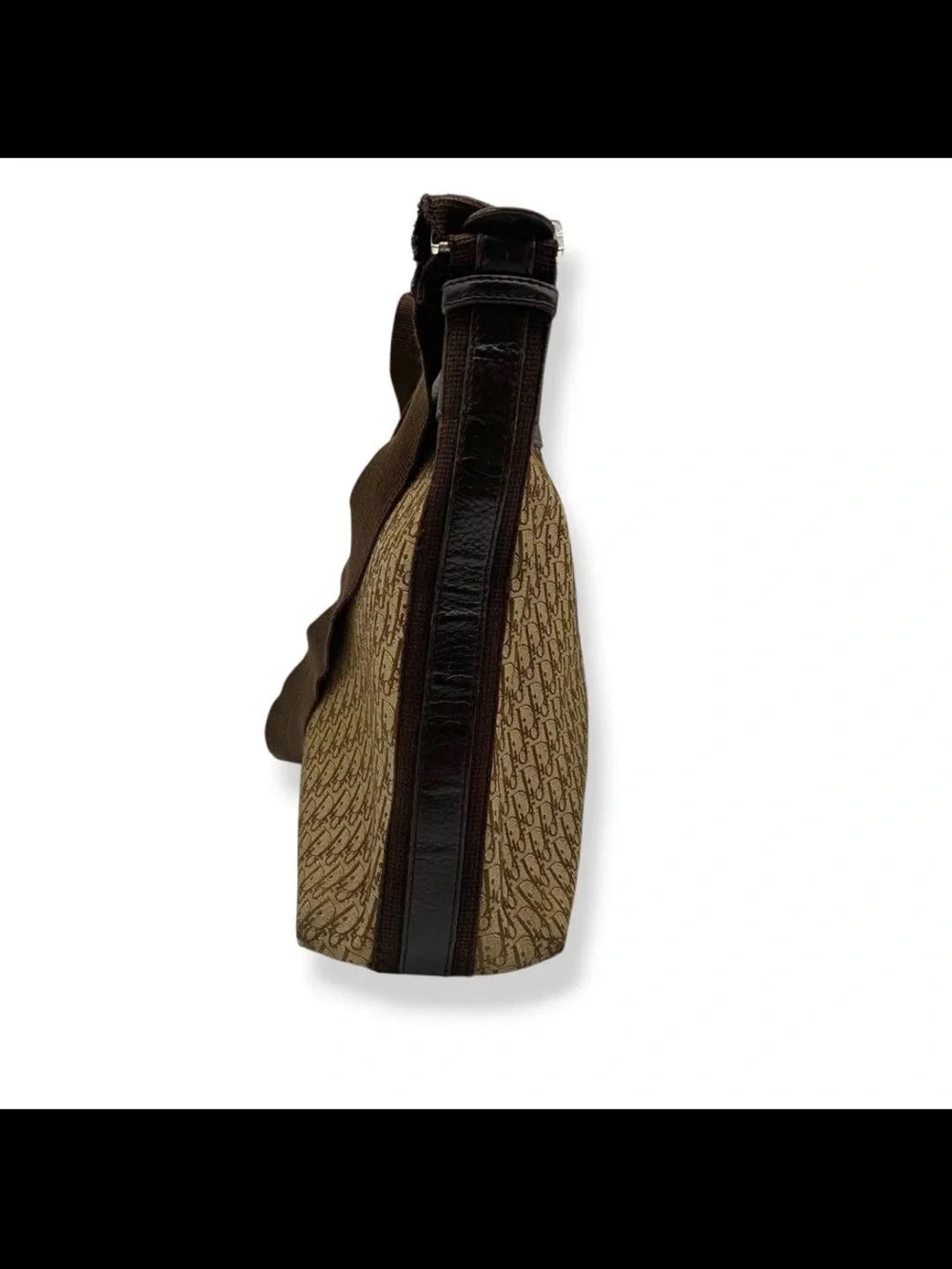 Dior Brown Monogram Canvas Crossbody with Dark Brown Trim